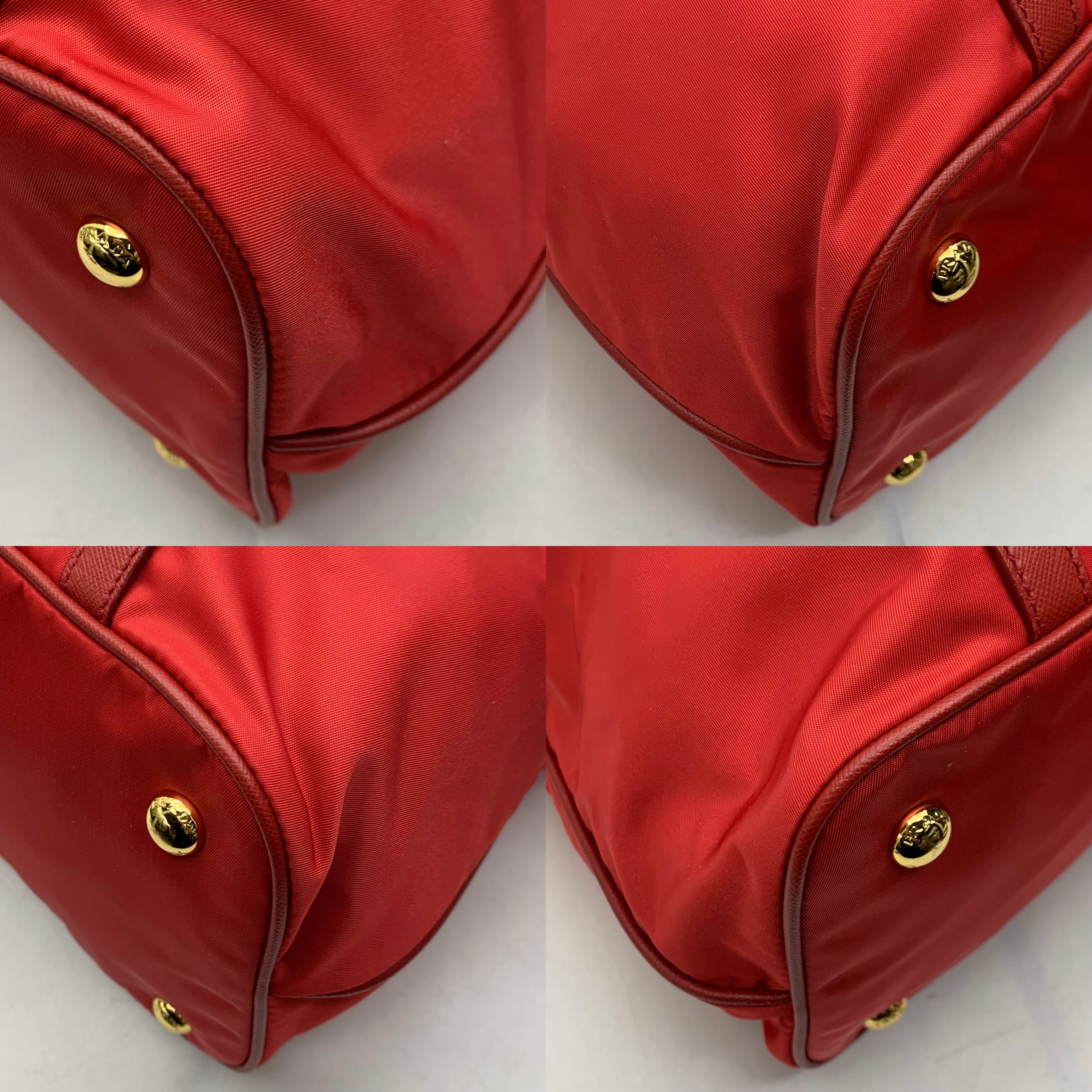 Prada BR4253 Red Nylon 2-Way Tote Bag
