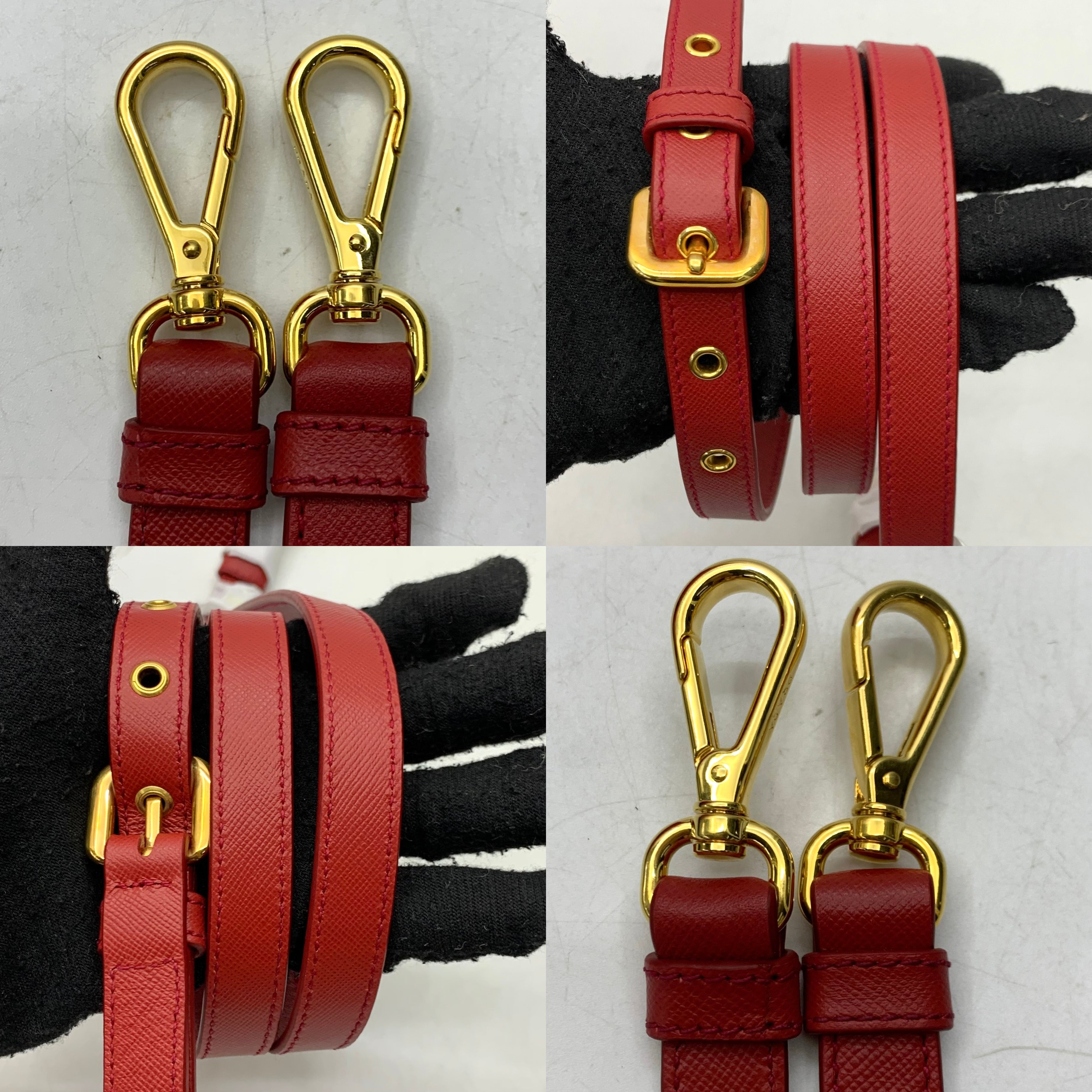 Prada BR4253 Red Nylon 2-Way Tote Bag