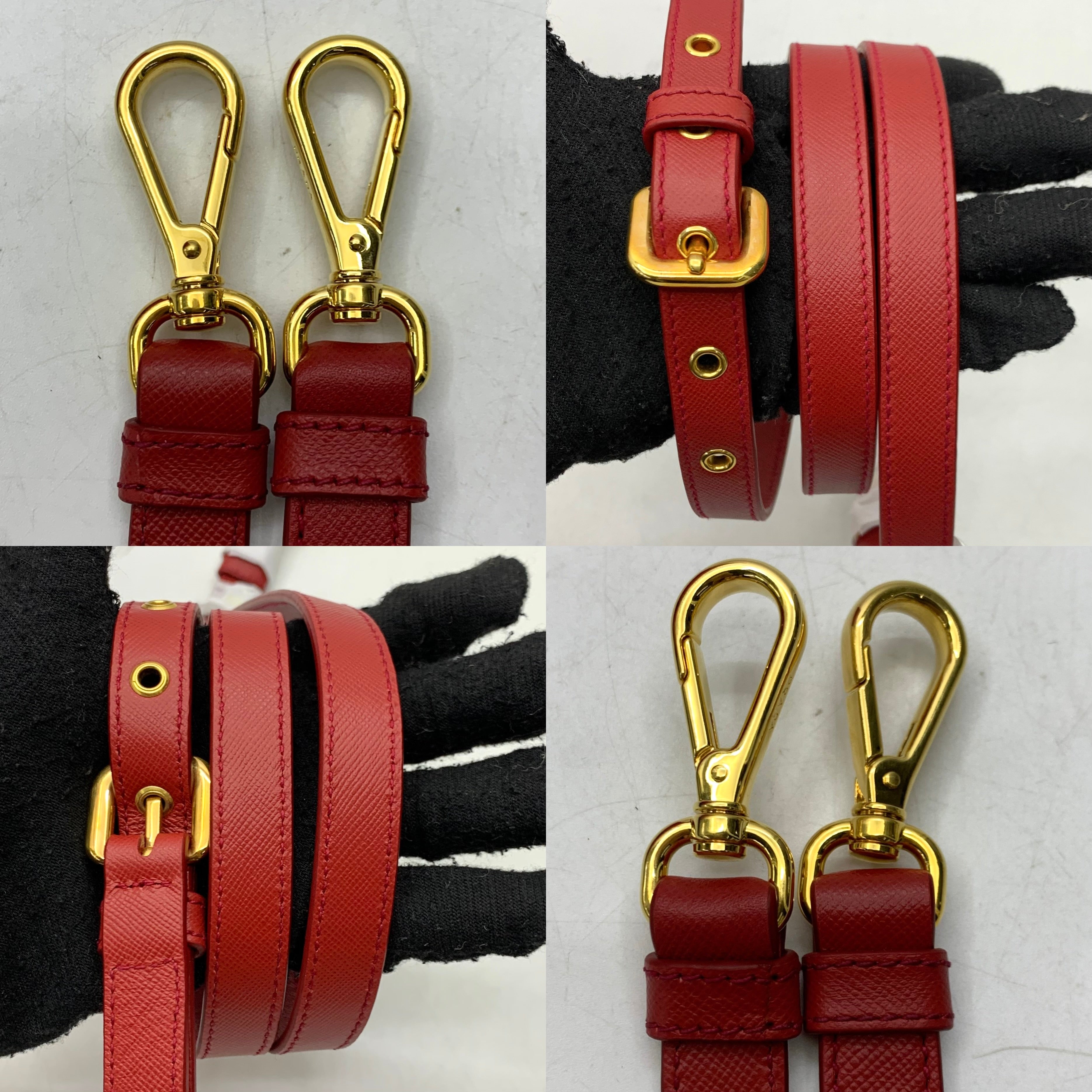 Prada BR4253 Red Nylon 2-Way Tote Bag