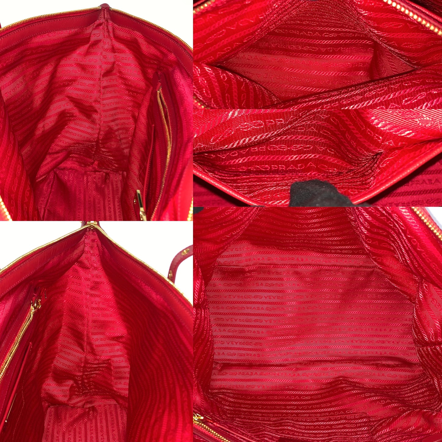 Prada BR4253 Red Nylon 2-Way Tote Bag