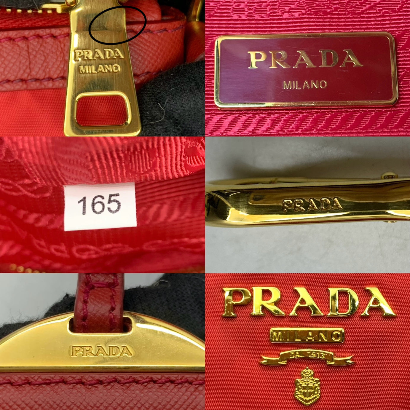 Prada BR4253 Red Nylon 2-Way Tote Bag