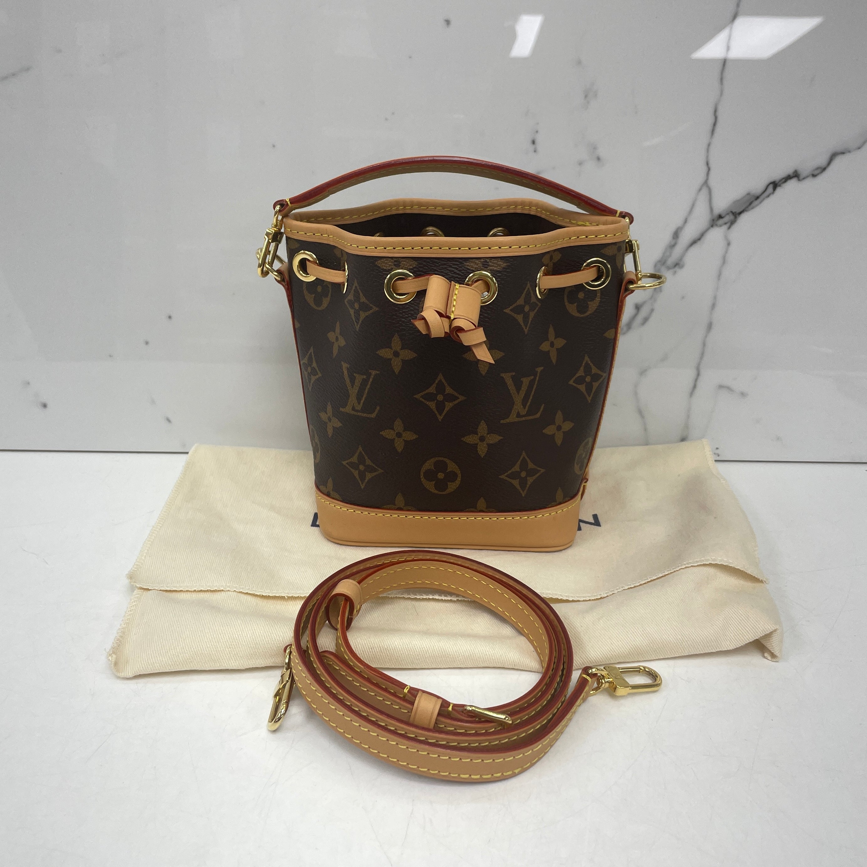 Louis Vuitton Nano Noé — Brown Monogram Coated Canvas (RFID)